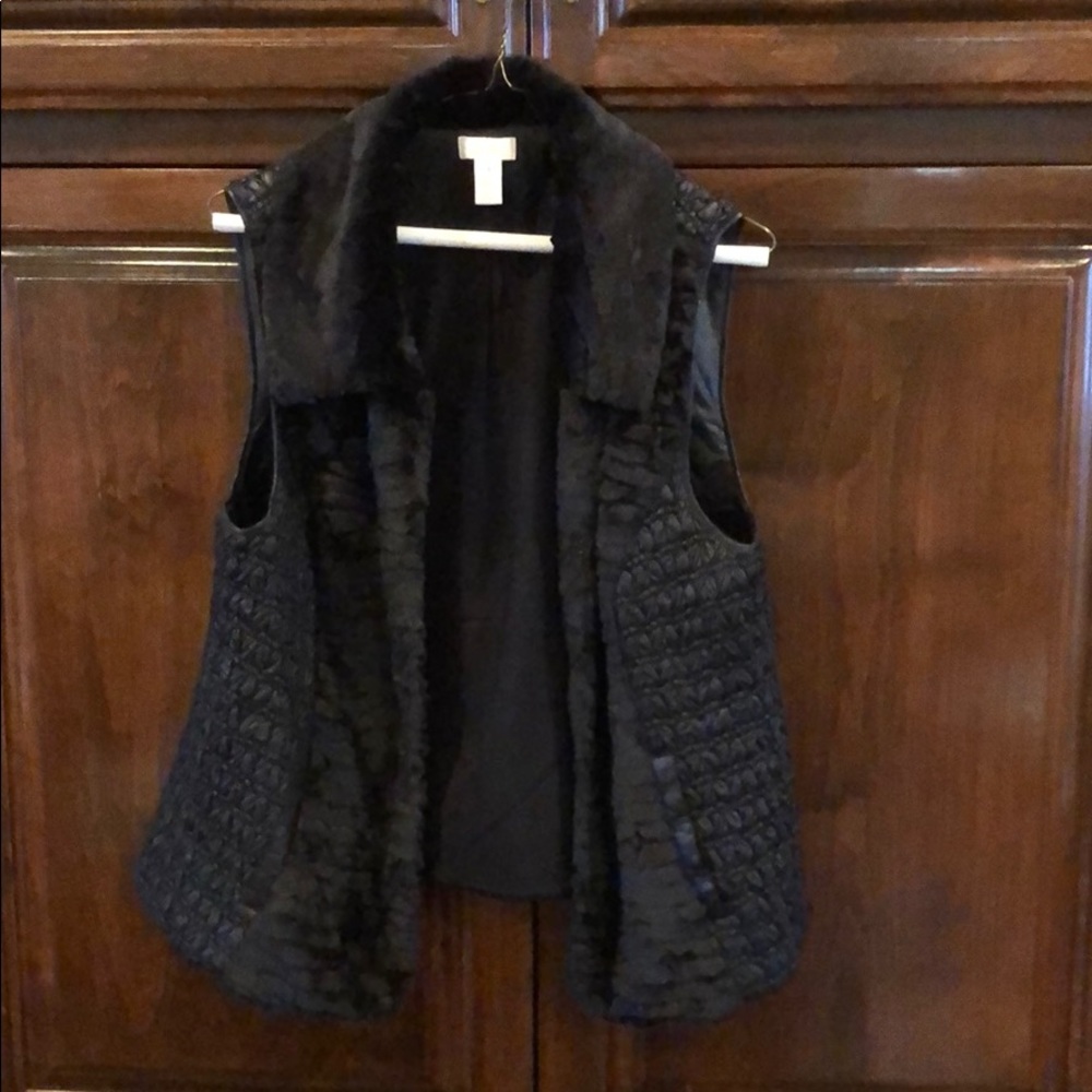 Chico’s size 1 faux blk vest